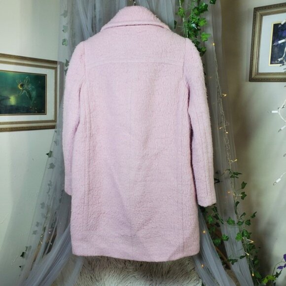 Kate Spade Wool Alpaca Blend Blush Pink Coat Jacket Fuzzy Size 6 Thigh Length - Picture 2 of 5